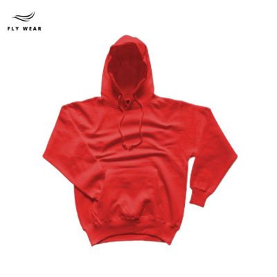 red fleece hoodie