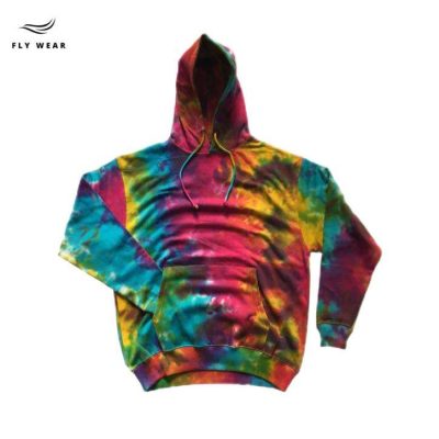 multi tie/dye fleece hoodie